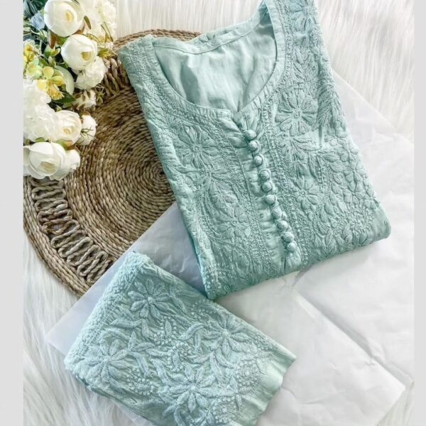 Dobby Cotton Kurti Pant Set