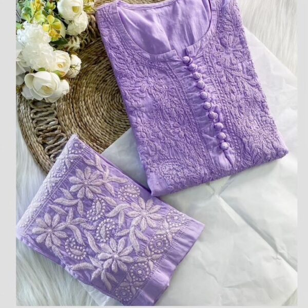 Dobby Cotton Kurti Pant Set