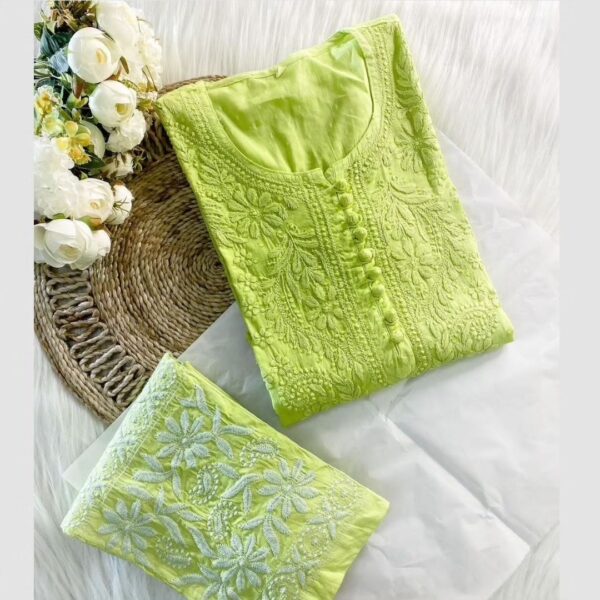 Dobby Cotton Kurti Pant Set