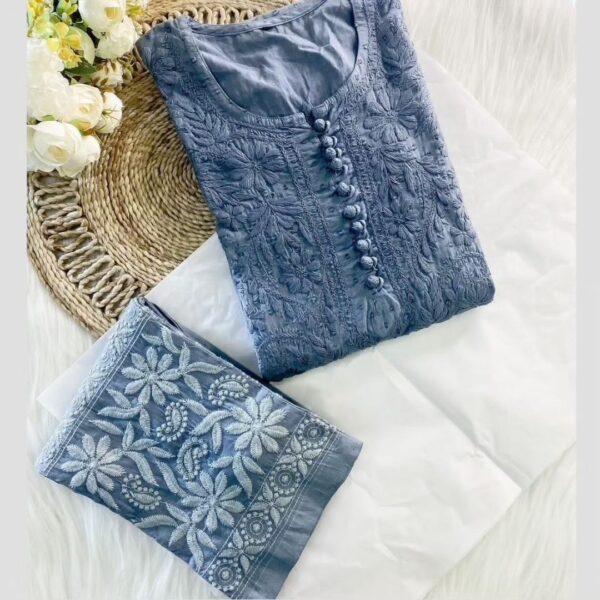 Dobby Cotton Kurti Pant Set