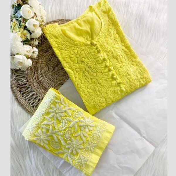 Dobby Cotton Kurti Pant Set
