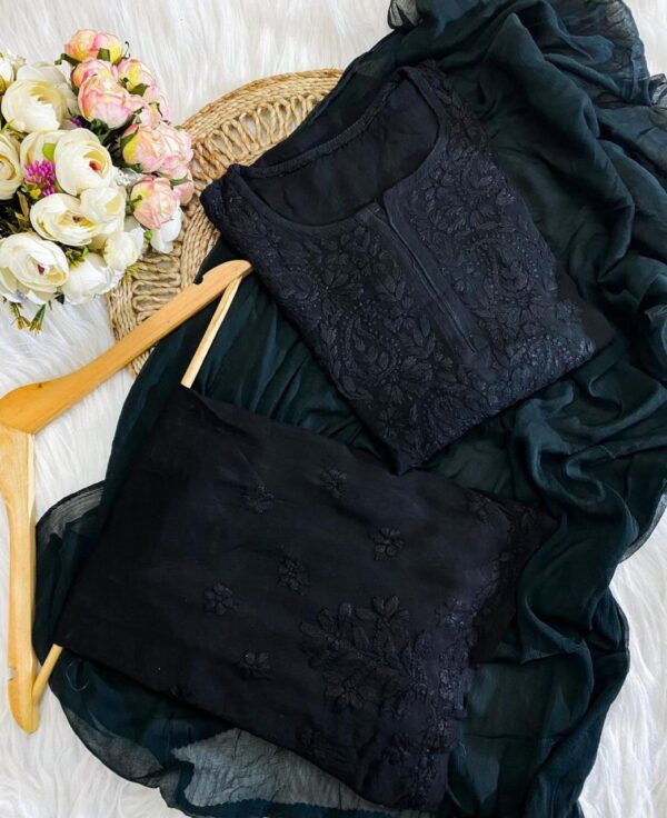 Chikankari Rayon Ombre 3 piece Set