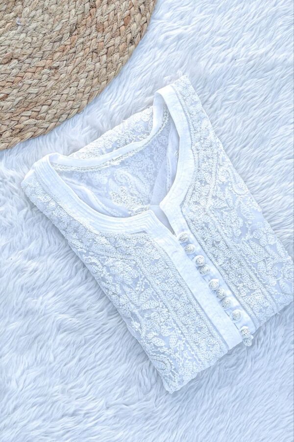 RESHAM CHIKANKARI STRAIGHT KURTA