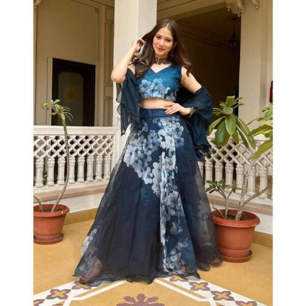 Moitra organza lehenga