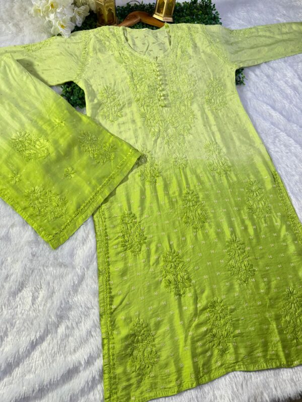 Ombre Dye chanderi teeki set