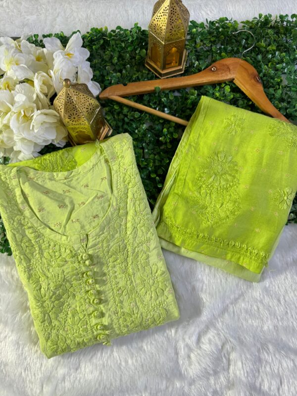 Ombre Dye chanderi teeki set
