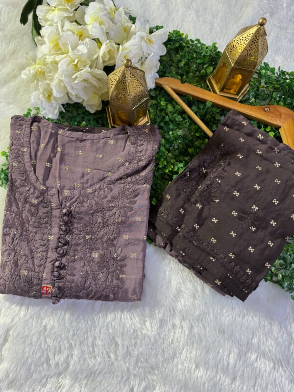 Ombre Dye chanderi teeki set