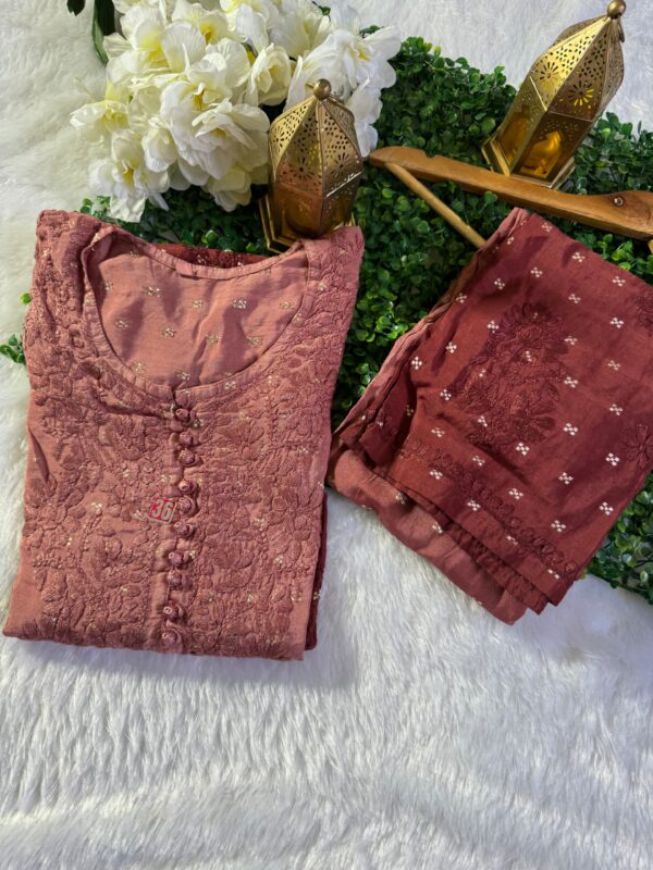 Ombre Dye chanderi teeki set