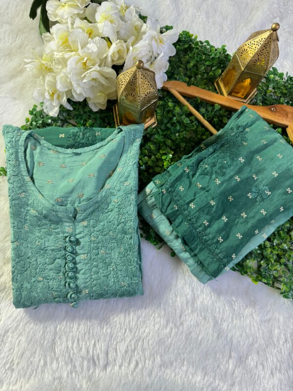 Ombre Dye chanderi teeki set