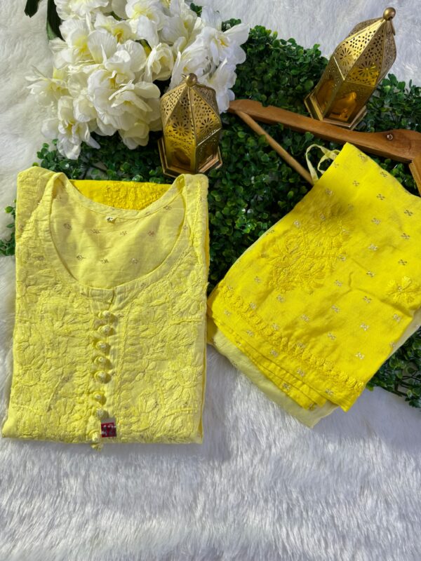 Ombre Dye chanderi teeki set