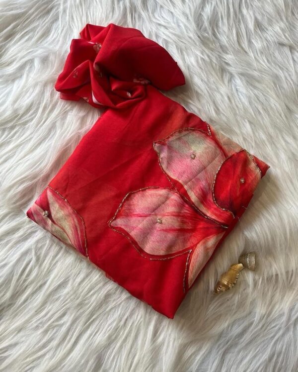 Floral pearl saree