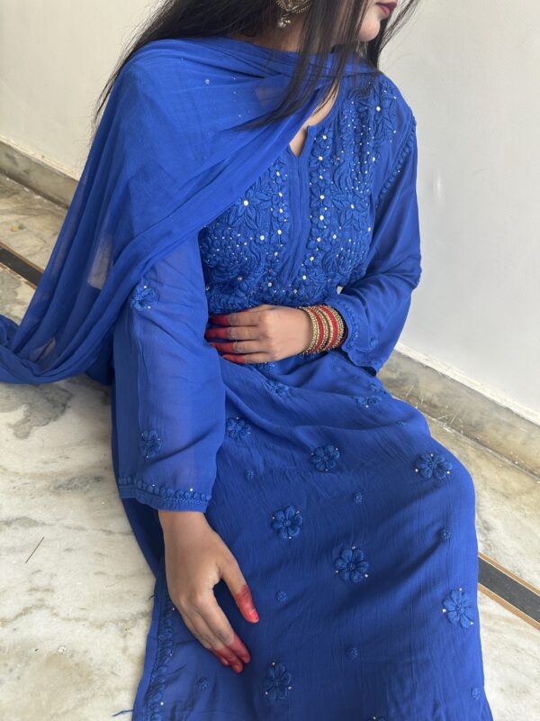 Mersin viscose  chikankari set