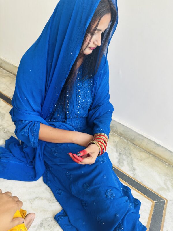 Mersin viscose  chikankari set