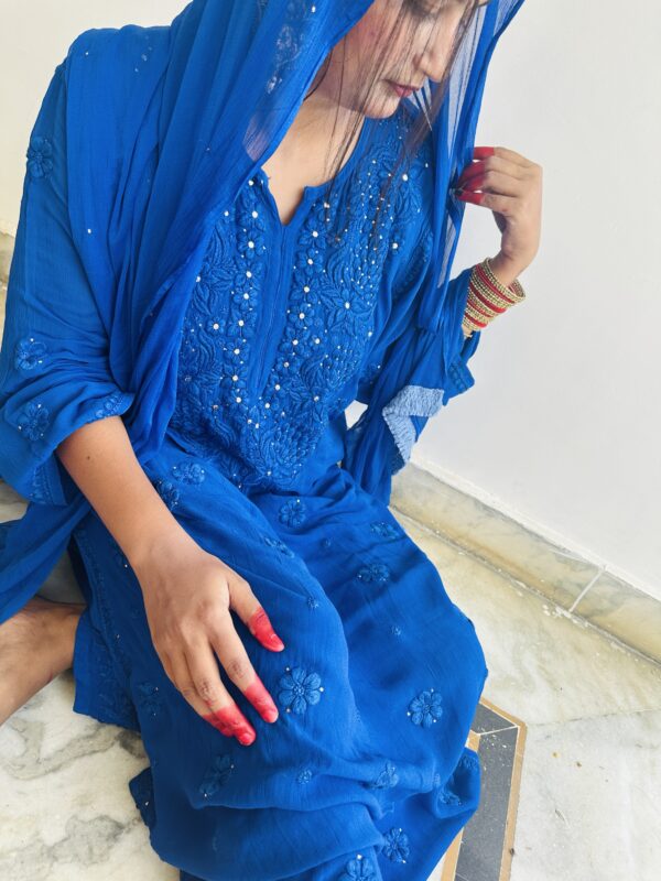 Mersin viscose  chikankari set