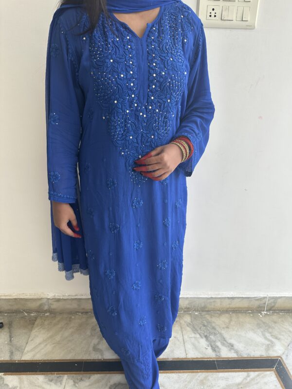 Mersin viscose  chikankari set