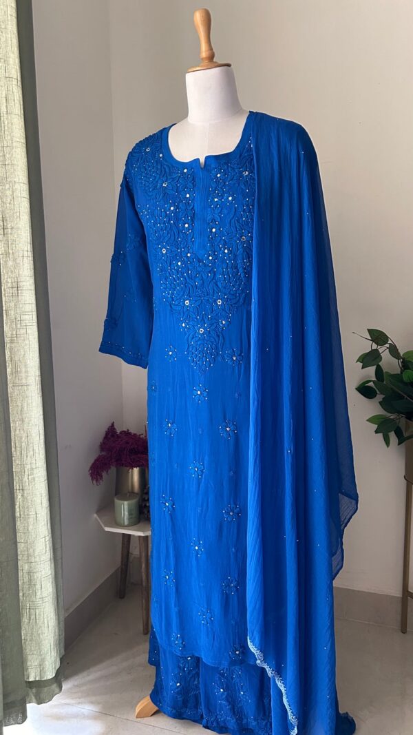 Mersin viscose  chikankari set