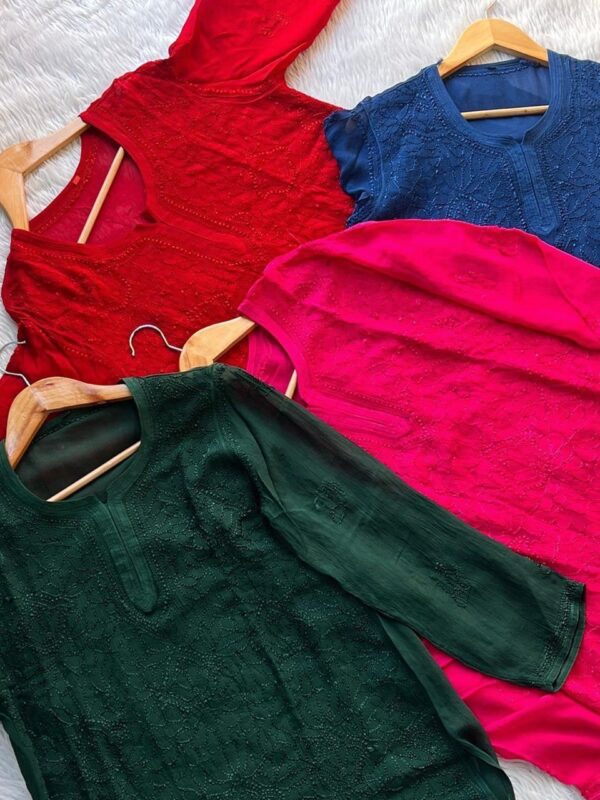 Viscose Resham jaal short Kurti