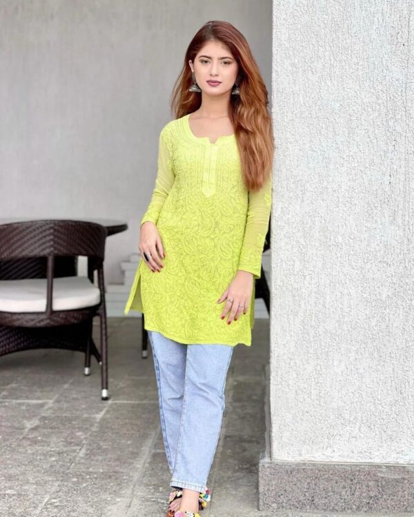 Viscose Resham jaal short Kurti