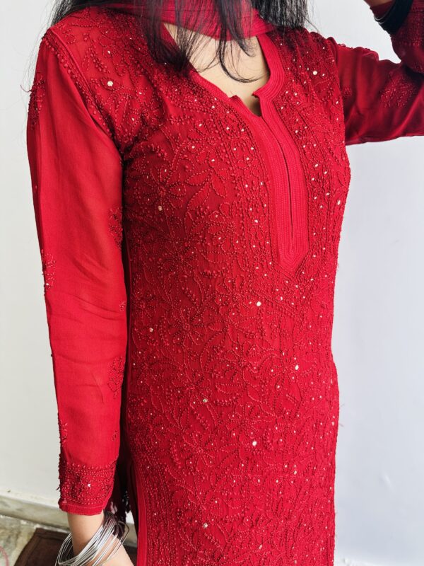 Jaal Georgette Mukaish Chikankari set