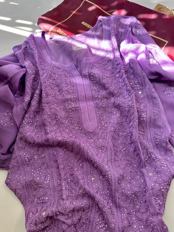 Jaal Georgette Mukaish Chikankari set